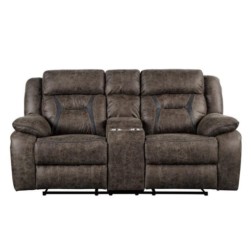 Madrona Double Reclining Loveseat in Dark Brown 9989DB-2 - U&U Home Budget Furniture (Carteret, NJ)