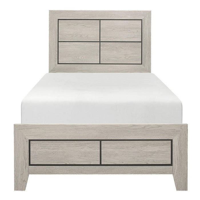 Quinby Twin Panel Bed in Light Brown 1525T-1 - U&U Home Budget Furniture (Carteret, NJ)