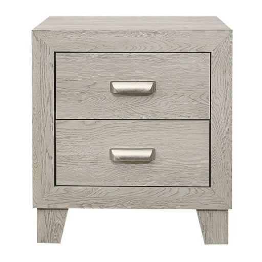 Quinby 2 Drawer Nightstand in Light Brown 1525-4 - U&U Home Budget Furniture (Carteret, NJ)