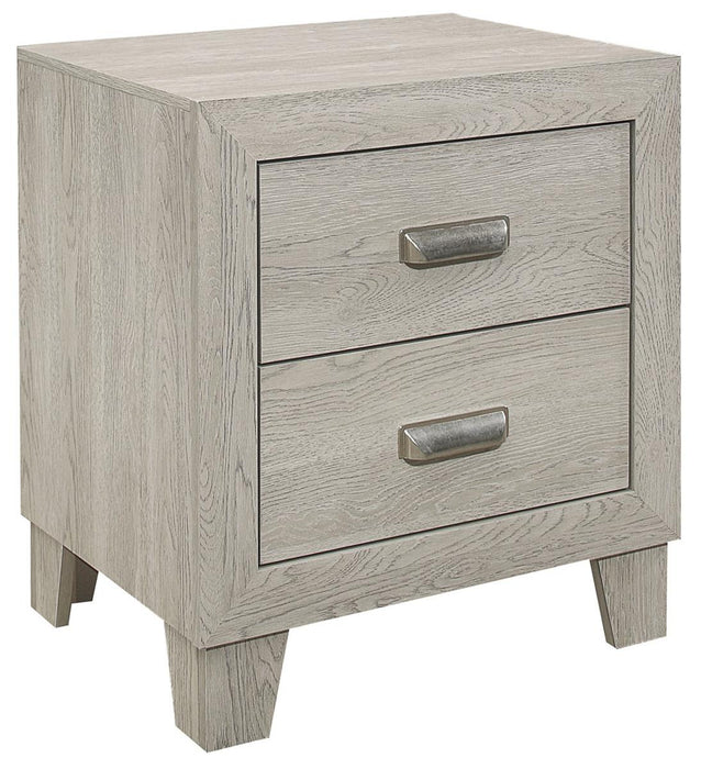 Quinby 2 Drawer Nightstand in Light Brown 1525-4 - U&U Home Budget Furniture (Carteret, NJ)
