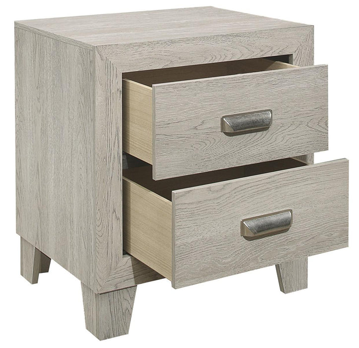 Quinby 2 Drawer Nightstand in Light Brown 1525-4 - U&U Home Budget Furniture (Carteret, NJ)