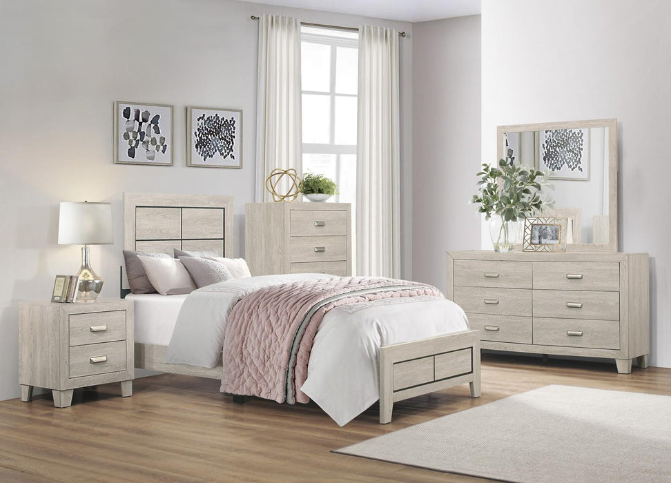 Quinby Mirror in Light Brown 1525-6 - U&U Home Budget Furniture (Carteret, NJ)