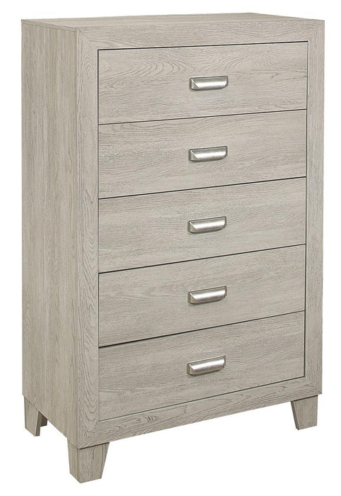 Quinby 5 Drawer Chest in Light Brown 1525-9 - U&U Home Budget Furniture (Carteret, NJ)