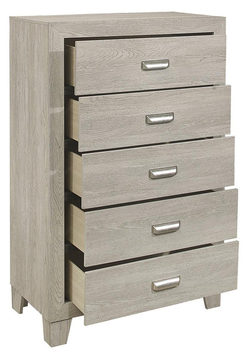 Quinby 5 Drawer Chest in Light Brown 1525-9 - U&U Home Budget Furniture (Carteret, NJ)