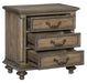 Rachelle 3 Drawer Nightstand in Weathered Pecan 1693-4 - U&U Home Budget Furniture (Carteret, NJ)