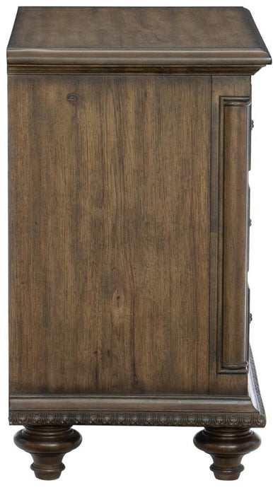 Rachelle 3 Drawer Nightstand in Weathered Pecan 1693-4 - U&U Home Budget Furniture (Carteret, NJ)