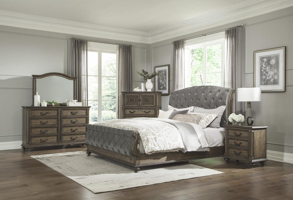 Rachelle Mirror in Weathered Pecan 1693-6 - U&U Home Budget Furniture (Carteret, NJ)