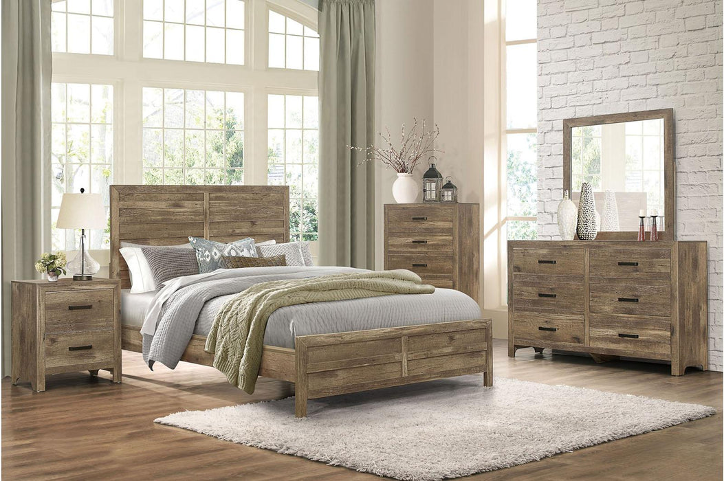 Mandan 2 Drawer Nightstand in Weathered Pine 1910-4 - U&U Home Budget Furniture (Carteret, NJ)