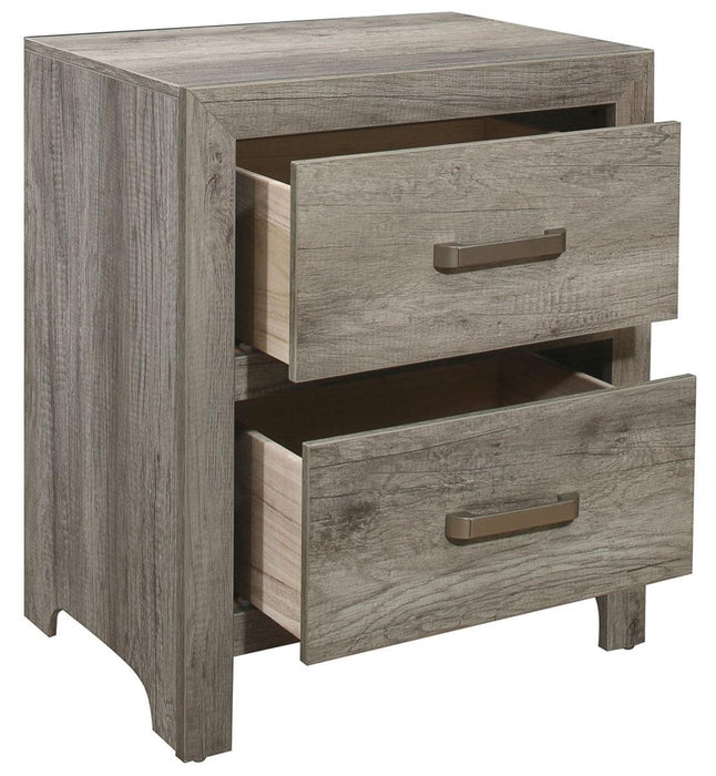 Mandan 2 Drawer Nightstand in Weathered Gray 1910GY-4 - U&U Home Budget Furniture (Carteret, NJ)