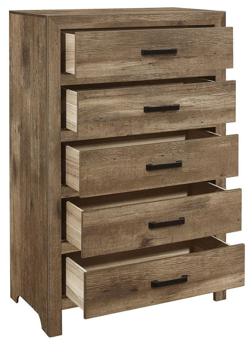 Mandan 5 Drawer Chest in Weathered Pine 1910-9 - U&U Home Budget Furniture (Carteret, NJ)