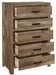 Mandan 5 Drawer Chest in Weathered Pine 1910-9 - U&U Home Budget Furniture (Carteret, NJ)