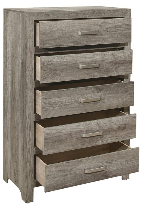 Mandan 5 Drawer Chest in Weathered Gray 1910GY-9 - U&U Home Budget Furniture (Carteret, NJ)