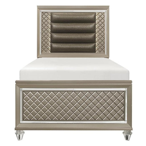 Youth Loudon Twin Platform Bed in Champagne Metallic B1515T-1* - U&U Home Budget Furniture (Carteret, NJ)