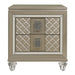 Youth Loudon 2 Drawer Nightstand in Champagne Metallic B1515-4 - U&U Home Budget Furniture (Carteret, NJ)