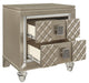 Youth Loudon 2 Drawer Nightstand in Champagne Metallic B1515-4 - U&U Home Budget Furniture (Carteret, NJ)