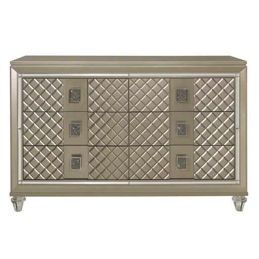 Youth Loudon 6 Drawer Dresser in Champagne Metallic B1515-5 - U&U Home Budget Furniture (Carteret, NJ)