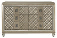 Youth Loudon 6 Drawer Dresser in Champagne Metallic B1515-5 - U&U Home Budget Furniture (Carteret, NJ)