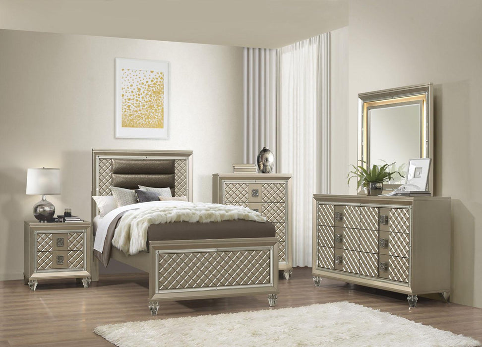 Youth Loudon 6 Drawer Dresser in Champagne Metallic B1515-5 - U&U Home Budget Furniture (Carteret, NJ)
