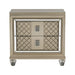 Loudon 2 Drawer Nightstand in Champagne Metallic 1515-4 - U&U Home Budget Furniture (Carteret, NJ)