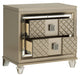 Loudon 2 Drawer Nightstand in Champagne Metallic 1515-4 - U&U Home Budget Furniture (Carteret, NJ)