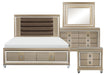 Loudon 2 Drawer Nightstand in Champagne Metallic 1515-4 - U&U Home Budget Furniture (Carteret, NJ)