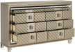Loudon 8 Drawer Dresser in Champagne Metallic 1515-5 - U&U Home Budget Furniture (Carteret, NJ)
