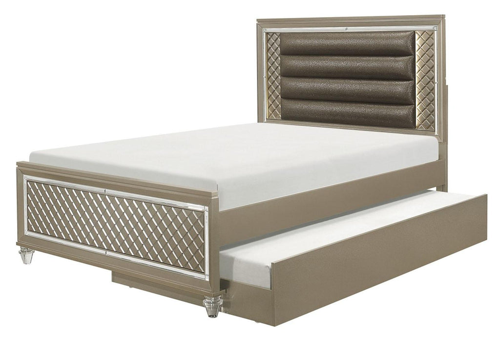 Youth Loudon Trundle/Toybox in Champagne Metallic B1515-R - U&U Home Budget Furniture (Carteret, NJ)