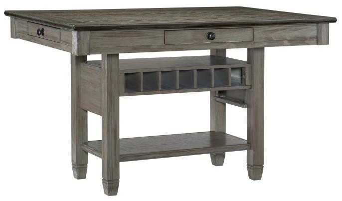 Granby Counter Height Dining Table in Coffee and Antique Gray 5627GY-36* - U&U Home Budget Furniture (Carteret, NJ)