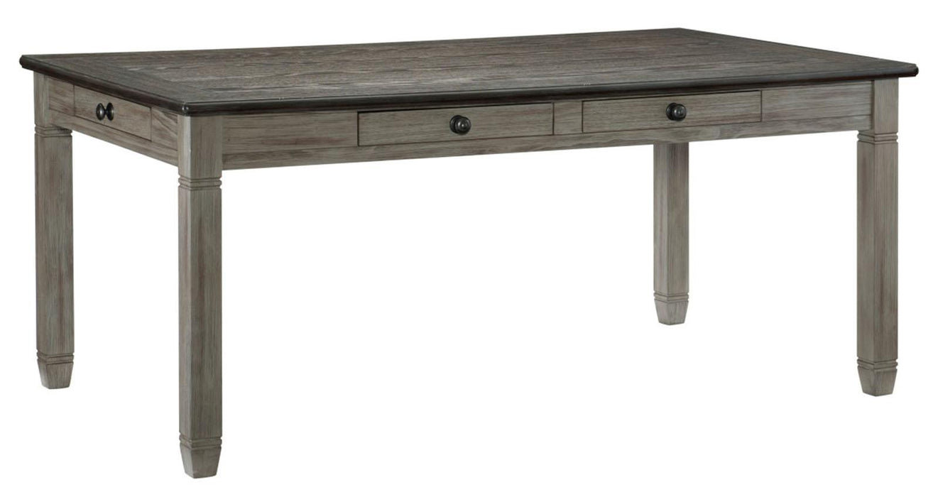 Granby Dining Table in Coffee and Antique Gray 5627GY-72 - U&U Home Budget Furniture (Carteret, NJ)