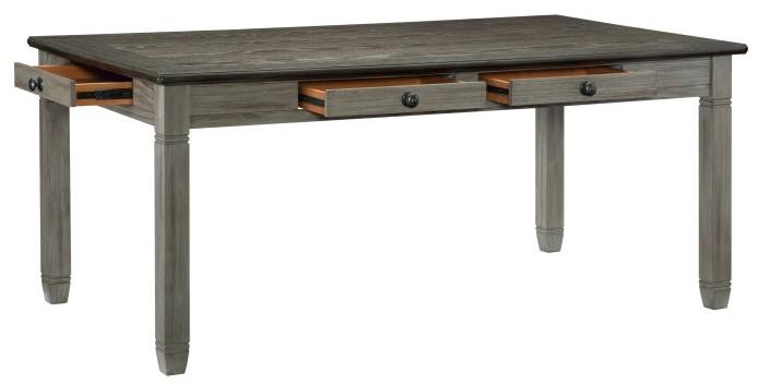 Granby Dining Table in Coffee and Antique Gray 5627GY-72 - U&U Home Budget Furniture (Carteret, NJ)