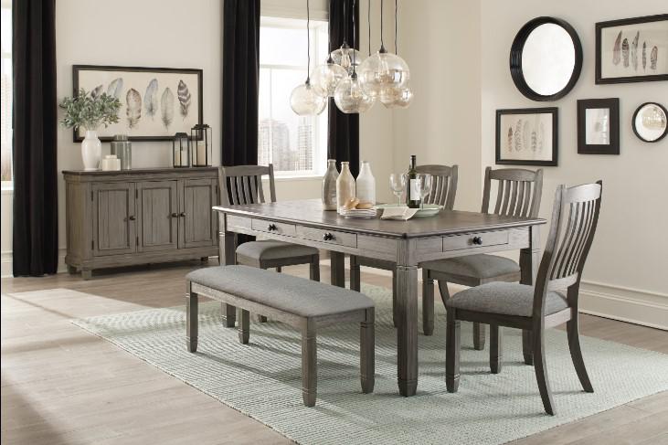 Granby Dining Table in Coffee and Antique Gray 5627GY-72 - U&U Home Budget Furniture (Carteret, NJ)