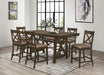 Levittown Counter Height Table in Brown 5757-36 - U&U Home Budget Furniture (Carteret, NJ)