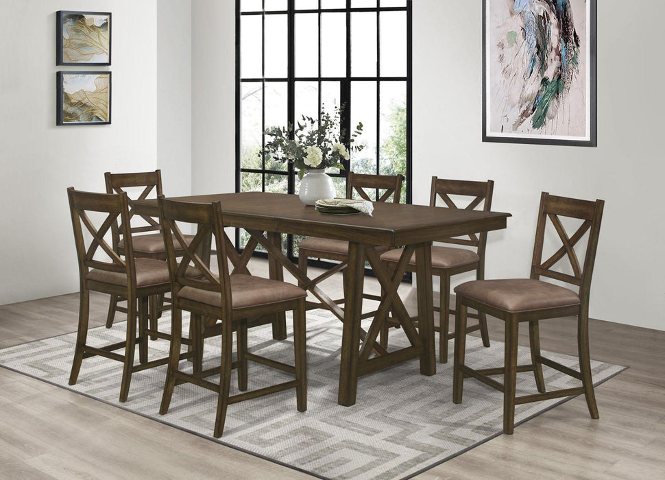 Levittown Counter Height Table in Brown 5757-36 - U&U Home Budget Furniture (Carteret, NJ)