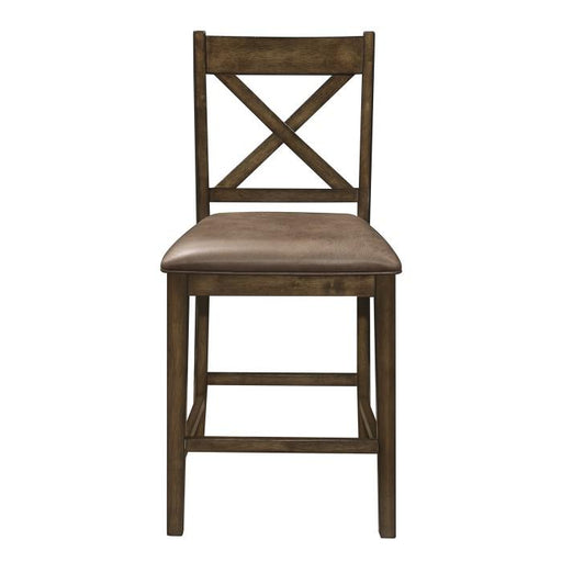 Levittown Counter Height Chair in Brown (Set of 2) - U&U Home Budget Furniture (Carteret, NJ)