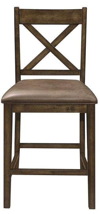 Levittown Counter Height Chair in Brown (Set of 2) - U&U Home Budget Furniture (Carteret, NJ)
