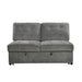 Logansport Armless 2-Seater with Pull-out Bed in Gray 9401GRY-2A - U&U Home Budget Furniture (Carteret, NJ)