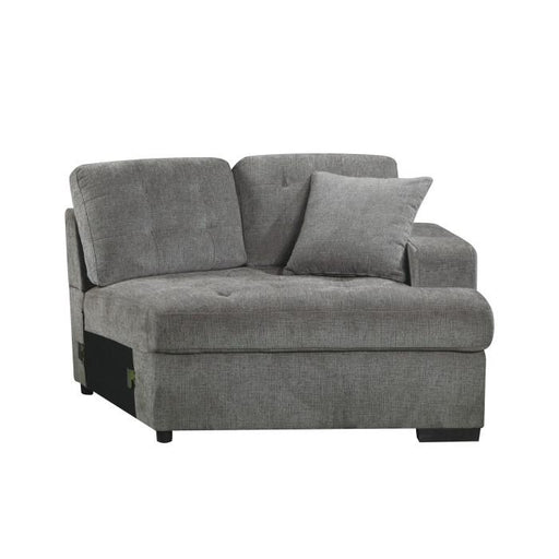 Logansport Right Side Cuddler with 1 Pillow in Gray 9401GRY-RU - U&U Home Budget Furniture (Carteret, NJ)