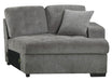 Logansport Right Side Cuddler with 1 Pillow in Gray 9401GRY-RU - U&U Home Budget Furniture (Carteret, NJ)