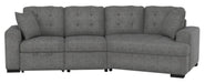 Logansport Right Side Cuddler with 1 Pillow in Gray 9401GRY-RU - U&U Home Budget Furniture (Carteret, NJ)