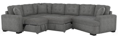 Logansport Right Side Cuddler with 1 Pillow in Gray 9401GRY-RU - U&U Home Budget Furniture (Carteret, NJ)