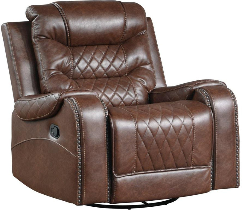 Putnam Swivel Glider Reclining Chair in Brown 9405BR-1 - U&U Home Budget Furniture (Carteret, NJ)