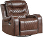 Putnam Swivel Glider Reclining Chair in Brown 9405BR-1 - U&U Home Budget Furniture (Carteret, NJ)