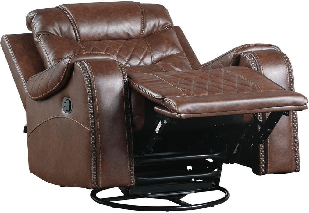 Putnam Swivel Glider Reclining Chair in Brown 9405BR-1 - U&U Home Budget Furniture (Carteret, NJ)