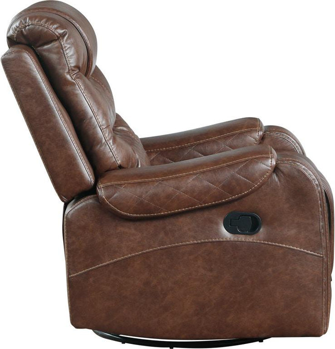 Putnam Swivel Glider Reclining Chair in Brown 9405BR-1 - U&U Home Budget Furniture (Carteret, NJ)