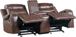 Putnam Double Glider Reclining Loveseat in Brown 9405BR-2 - U&U Home Budget Furniture (Carteret, NJ)