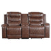 Putnam Power Double Reclining Loveseat in Brown 9405BR-2PW - U&U Home Budget Furniture (Carteret, NJ)