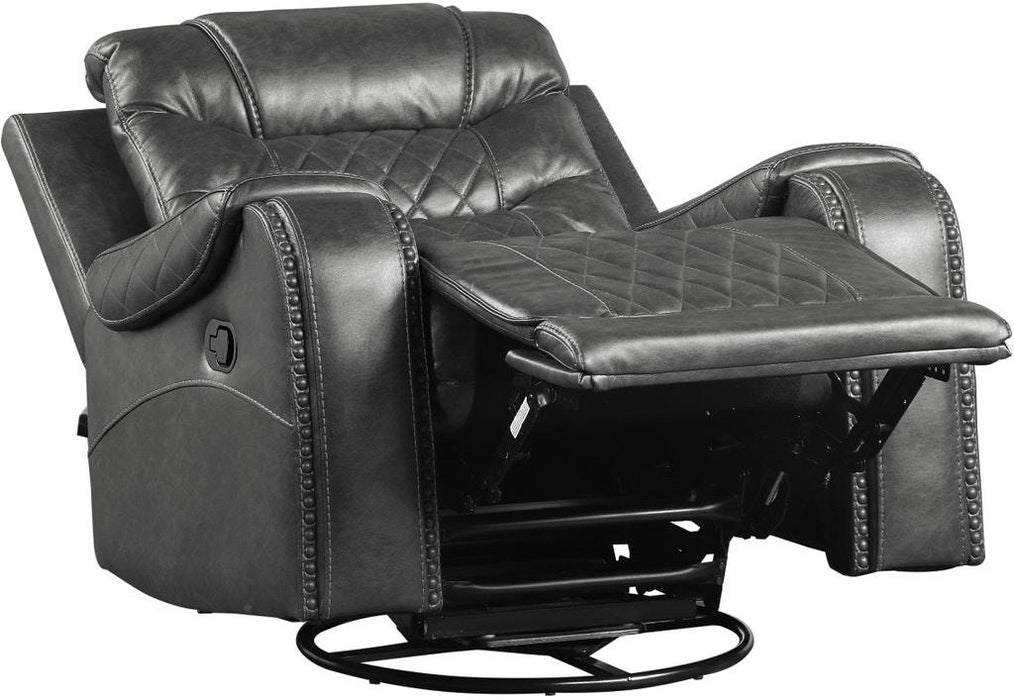 Putnam Swivel Glider Reclining Chair in Gray 9405GY-1 - U&U Home Budget Furniture (Carteret, NJ)