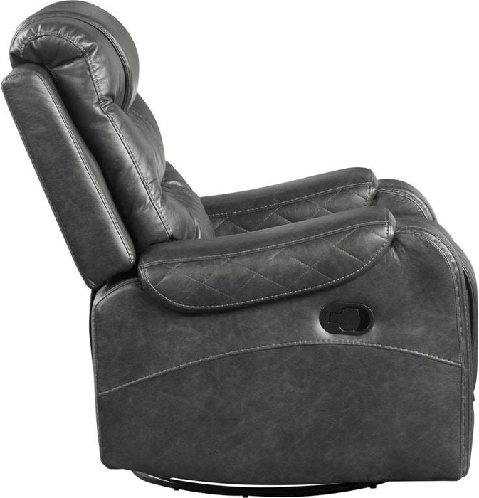 Putnam Swivel Glider Reclining Chair in Gray 9405GY-1 - U&U Home Budget Furniture (Carteret, NJ)