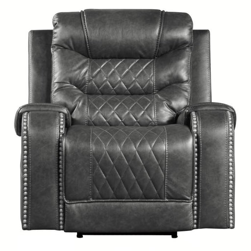 Putnam Power Reclining Chair in Gray 9405GY-1PW - U&U Home Budget Furniture (Carteret, NJ)