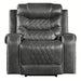 Putnam Power Reclining Chair in Gray 9405GY-1PW - U&U Home Budget Furniture (Carteret, NJ)